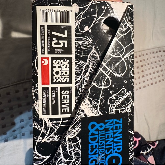 Osiris Black and White Striped Sneakers - Picture 6 of 9